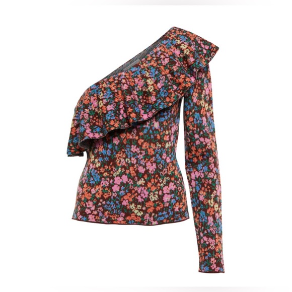 NWT Philosophy Di Lorenzo Serafini Floral Printed One-Shoulder Top 4 - Picture 2 of 5